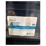 Homz 4 Medium Drawer Cart, Black w/ Clear Drawers, w/ Wheels, Set of 1