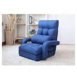 Folding Floor Single Sofa Massage Recliner Chair W/ a Pillow 5 Adjustable Backrest Position Leisure Lounge Couch