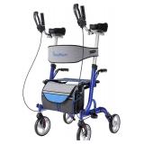 BlessReach Four Wheel Walker Rollator Walker with Seat 8" Wheels- Easy Folding Senior Walker with Padded Backrest