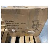 Damaged - Flash Furniture Mid-Back Black Mesh Swivel Ergonomic Task Office Chair with LeatherSoft Seat and Flip-Up Arms