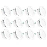 Sunco Lighting 4 Inch Slim LED Downlight, Dimmable, Integrated Junction Box - 12 Pack