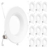 Sunco Lighting 12 Pack 5/6 Inch LED Recessed Downlight, Baffle Trim, Dimmable, 4000K Cool White