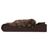 FurHaven Pet Dog Bed Orthopedic Ultra Plush Lounger Pet Bed for Dogs & Cats, Chocolate, Large