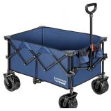 VIVOSUN Folding Collapsible Wagon Utility Outdoor Camping Beach Cart with Universal Wide Wheels & Adjustable Handle