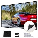 Projector Screen 180 inch, Upgraded PVC Black Backing 4K 16:9 HD Portable Projector Screen, Premium Indoor Outdoor Movie Screen Anti-Crease Projection