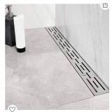 Neodrain 36 Inch Rectangular Linear Shower Drain with Brick Pattern Grate, Brushed 304 Stainless Steel Bathroom Floor Drain