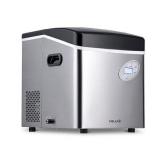 NewAir - 50-lb Portable Ice Maker - 3 Ice Sizes - Stainless steel