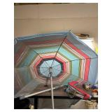 BLUU 6.5FT Beach Umbrella, SPF50+ Sun Protection Windproof Sunscreen Ventilation Umbrellas with Sand Anchor, Tilt, Carry Bag, for Outdoor Beach Trip