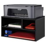 eMerit Printer Stand Shelf with Storage Wood Desk Paper Organzier for Home/Office,Printer Riser, 2 Tire (Black,Medium) Size:15.7â x 11.8â x 8.7