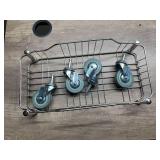 Heavy Duty, Small, Rolling Basket Cart - 18 inches long x 9 inches wide x 3 inches tall