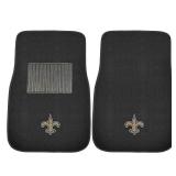 New Orleans Saints 2-Piece Embroidered Car Mat Set