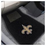 New Orleans Saints 2-Piece Embroidered Car Mat Set