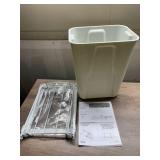 Single 30-Quart Wire Construction Bottom Mount Pullout Kitchen Waste Trash Can Container Bin with Full-Extension Slides, White