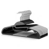 Rubber Coated Plastic Hangers (20 Pk) Non Slip Rubberized U-Slide Hanger, Ultra Thin Space Saving Suit Hanger, Non Slip Pants Hanger, Strong & Heavy Duty Plastic Coat Hanger, Strap Hooks, 360Â° Hook