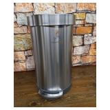 simplehuman 45 Liter/ 12 Gallon Semi-Round Hands-Free Step Trash Can, Brushed- Retail $119.99