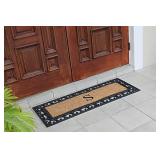 First Impression Exclusive Hand Crafted Myla Monogrammed Entry Doormat, Large Double Door Size (17.7 x 47.25)-RC2004S- Retail $53.63