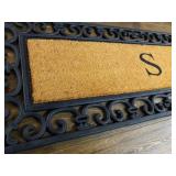First Impression Exclusive Hand Crafted Myla Monogrammed Entry Doormat, Large Double Door Size (17.7 x 47.25)-RC2004S- Retail $53.63