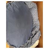 Furhaven Pet Bed for Dogs and Cats - Curly Fur Round Ultra Calming Deep Dish Cushion Donut Dog Bed with Removable Washable Cover, Fresh Blueberry, Large