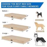 Senmipy Orthopedic Memory Foam Dog Beds for Medium Dogs, 2-Layer Thick Waterproof Medium Dog Bed, Washable Pet Beds Mattress with Removable Cover (Medium, Beige)