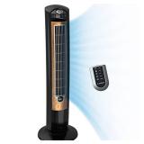 Lasko Products Portable Electric 42" Oscillating Tower Fan with Fresh Air Ionizer, Timer and Remote Control for Indoor, Bedroom and Home Office Use, Blackwood T42950