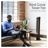 Lasko Products Portable Electric 42" Oscillating Tower Fan with Fresh Air Ionizer, Timer and Remote Control for Indoor, Bedroom and Home Office Use, Blackwood T42950