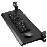 HUANUO Keyboard Tray Under Desk with C Clamp-Large Size, Steady Slide Keyboard Stand, No Screw into Desk, Perfect for Home or Office