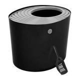 IRIS Top Entry Cat Litter Box with Cat Litter Scoop, Black & Gray