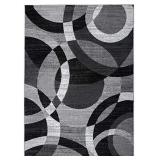 Contemporary Modern Circles Gray Area Rug Abstract 3