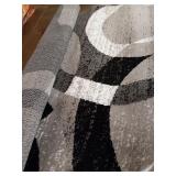 Contemporary Modern Circles Gray Area Rug Abstract 3