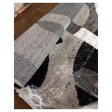 Contemporary Modern Circles Gray Area Rug Abstract 3