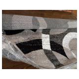 Contemporary Modern Circles Gray Area Rug Abstract 3