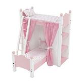 Emily Rose 18 Inch Doll Bed Furniture | 18" Doll Loft Bunk Bed with Doll Clothes Shelving Units and Removable Single Doll Bed. Includes Ladder | Fits American Girl Dolls