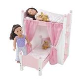 Emily Rose 18 Inch Doll Bed Furniture | 18" Doll Loft Bunk Bed with Doll Clothes Shelving Units and Removable Single Doll Bed. Includes Ladder | Fits American Girl Dolls