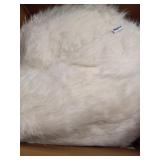 Big Joe, 0638472 Milano Shag Ivory Bean Bag Chair, Ivory