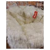 Big Joe, 0638472 Milano Shag Ivory Bean Bag Chair, Ivory