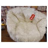 Big Joe, 0638472 Milano Shag Ivory Bean Bag Chair, Ivory