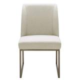 Amazon Brand â Rivet Contemporary Dining Chair with Brass Metal Base, 34"H, Chalk