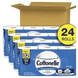 Cottonelle Ultra CleanCare Soft Toilet Paper with Active Cleaning Ripples, 24 Family Mega Rolls, Strong Bath Tissue (24 Family Mega Rolls = 128 Regular Rolls)