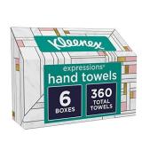 Kleenex Expressions Hand Towels, Single-Use Disposable Paper Towels, 60 Towels Per Box (360 Towels Total), (Pack of 6)