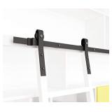 DIYHD 12FT Sliding Hardware Rustic Black Rolling Library Track(No Ladder), kit