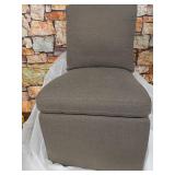 Amazon Brand â Stone & Beam Vivianne Modern Upholstered Armless Dining Chair with Casters, 19.7"W, Slate