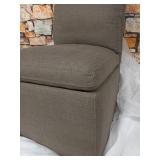 Amazon Brand â Stone & Beam Vivianne Modern Upholstered Armless Dining Chair with Casters, 19.7"W, Slate