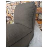 Amazon Brand â Stone & Beam Vivianne Modern Upholstered Armless Dining Chair with Casters, 19.7"W, Slate