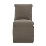 Amazon Brand â Stone & Beam Vivianne Modern Upholstered Armless Dining Chair with Casters, 19.7"W, Slate