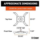 CURT 16085 Spyder 5th Wheel to Gooseneck Adapter Hitch, Fits Industry-Standard Rails, 25,000 lbs, 2-5/16-Inch Ball
