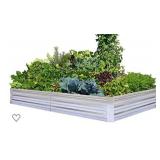 FOYUEE Galvanized Raised Garden Beds for Vegetables Large Metal Planter Box Steel Kit Flower Herb, 8x4x1ft