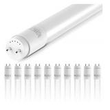 Sunco Lighting 10 Pack 4FT T8 LED Tube, 18W=40W Fluorescent, Frosted Cover, 5000K Daylight, Single Ended Power (SEP), Ballast Bypass, Commercial Grade - UL Listed, DLC