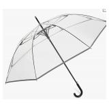 G4Free 62 Inch Clear Umbrella Large Oversize Auto Open Windproof Transparent J Hook Handle Stick Umbrella Outdoor Wedding Style with Sleeve for Adult Women Men