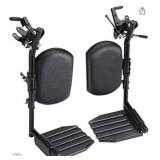 Invacare Wheelchair Elevating Legrests, Composite Footplates, Padded Calf Pads, 1 Pair, T94HCP,Black