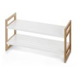 type A Engrained 2-Tier Shoe Rack